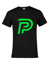 Load image into Gallery viewer, Prime Black T-shirt - Lime Green Logo